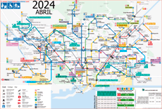 Mapa metro Barcelona 2024 accesible con ascensores