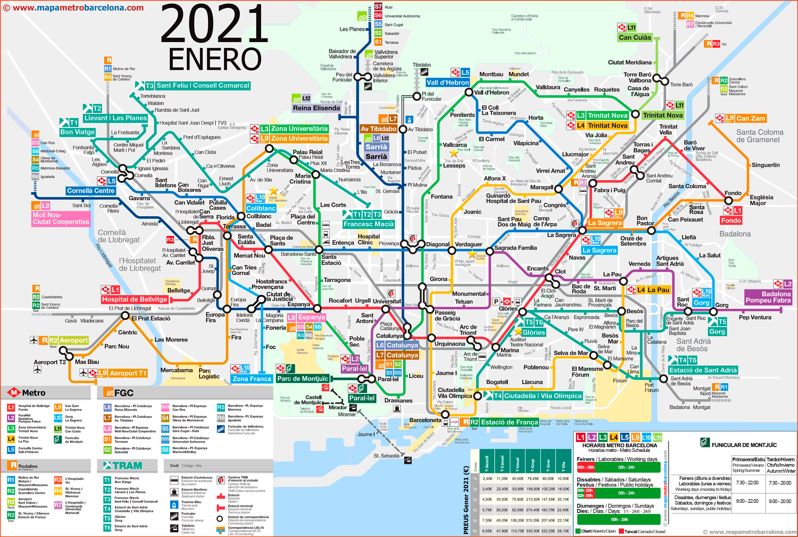 Metro Map Of Barcelona Updated 2021