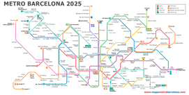 Barcelona Metro Map January 2025 to print